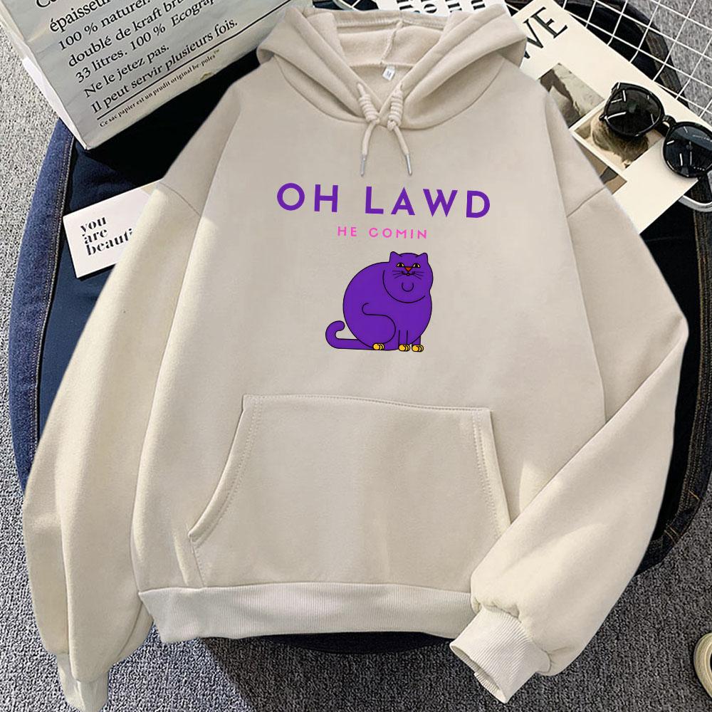 Мужские/Женские Худи с Длинным Рукавом О Господи Он Идет Печать Букв Свитшоты Мультяшные Забавные Графические Sudaderas Флис Мягкое Худи