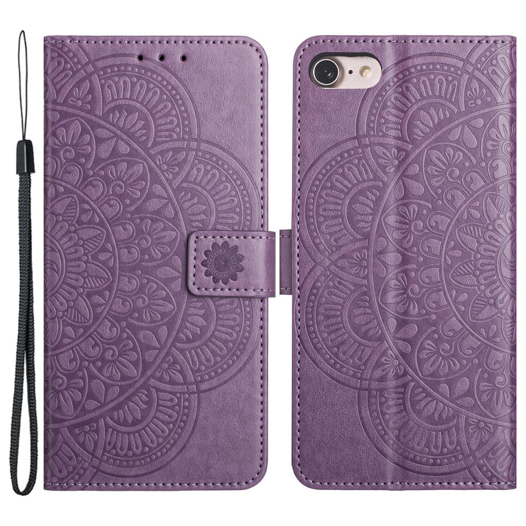 For iPhone 6/6s/7/8/SE (2020)/SE (2022) Case Flower PU Leather Magnetic Wallet Flip Phone Cover