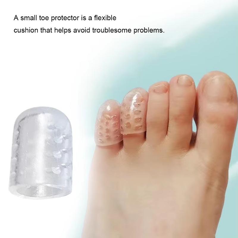 5/100pcs Transparent Silicone Toe Covers Women Gel Little Toes Protector Tube Foot Care Finger Caps Elasticity Prevents Blisters