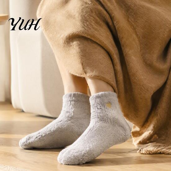 Non Slip Indoor Floor Socks 1 Pair Women's Fuzzy Slipper Socks, Soft Plush Warm Winter Foot Warmer for Women Home Sleeping Fluffy Cozy Fleece