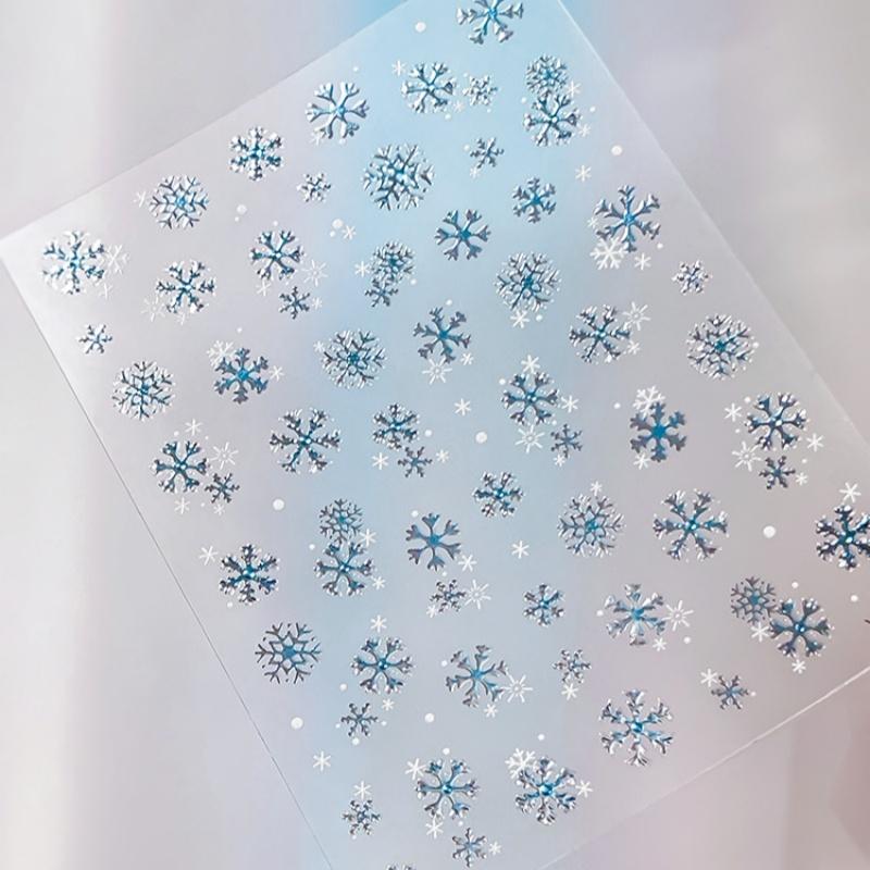 Рождественские наклейки для дизайна ногтей «Снежинки», мультяшные зимние наклейки с медведями, аксессуары для DIY на Новый год, украшения для дизайна ногтей, принадлежности для маникюра