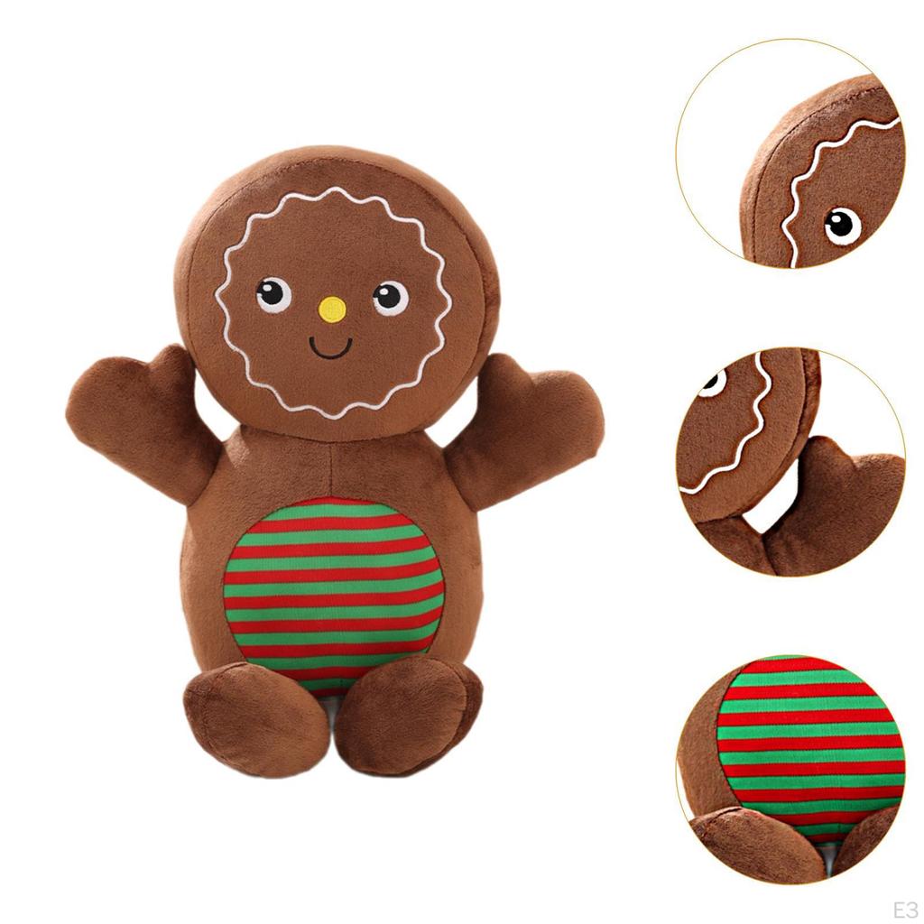 Christmas Cushions with Gingerbread Plush Doll for Home Decoration