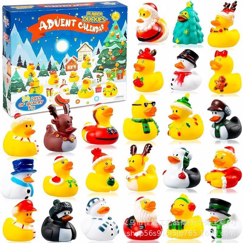 24-Day Christmas Advent Calendar Blind Box, Christmas Theme Rubber Duck Toys Children'S Christmas Gifts