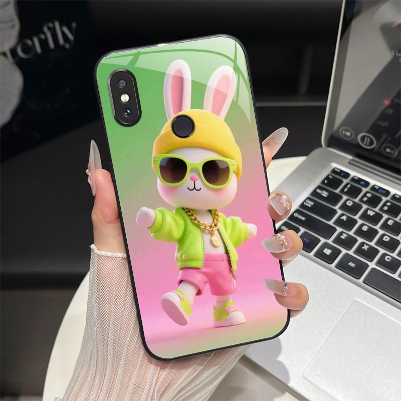 For Redmi Note 5/Note 6 Phone Case Trendy Design Tempered Glass Bumper For Xiaomi Redmi Note 5 6 Pro Full Protection Back Covers
