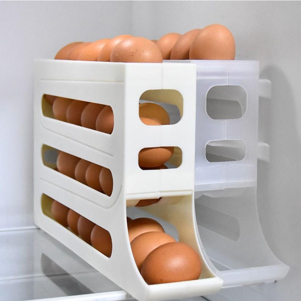 Большая емкость автоматический яичный роликовый четырехъярусный органайзер для яиц новый яичный роликовый стеллаж