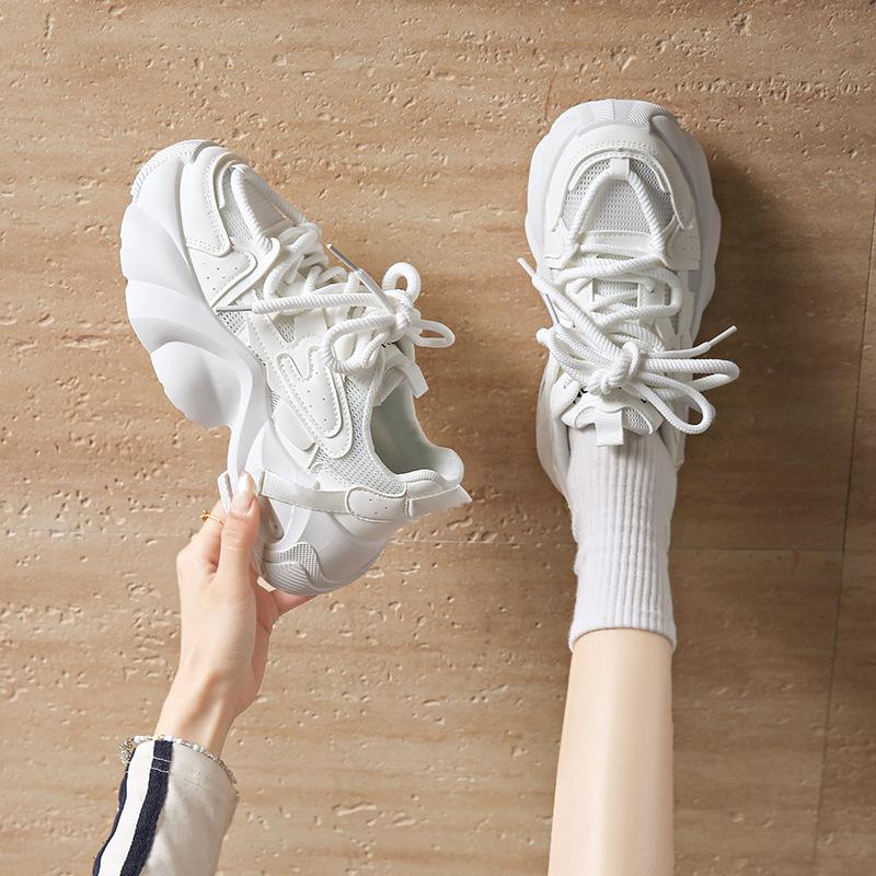 Ins корейская версия полые кроссовки папы женские 2025 лето новые дышащие и легкие студенческие повседневные спортивные туфли YB2807