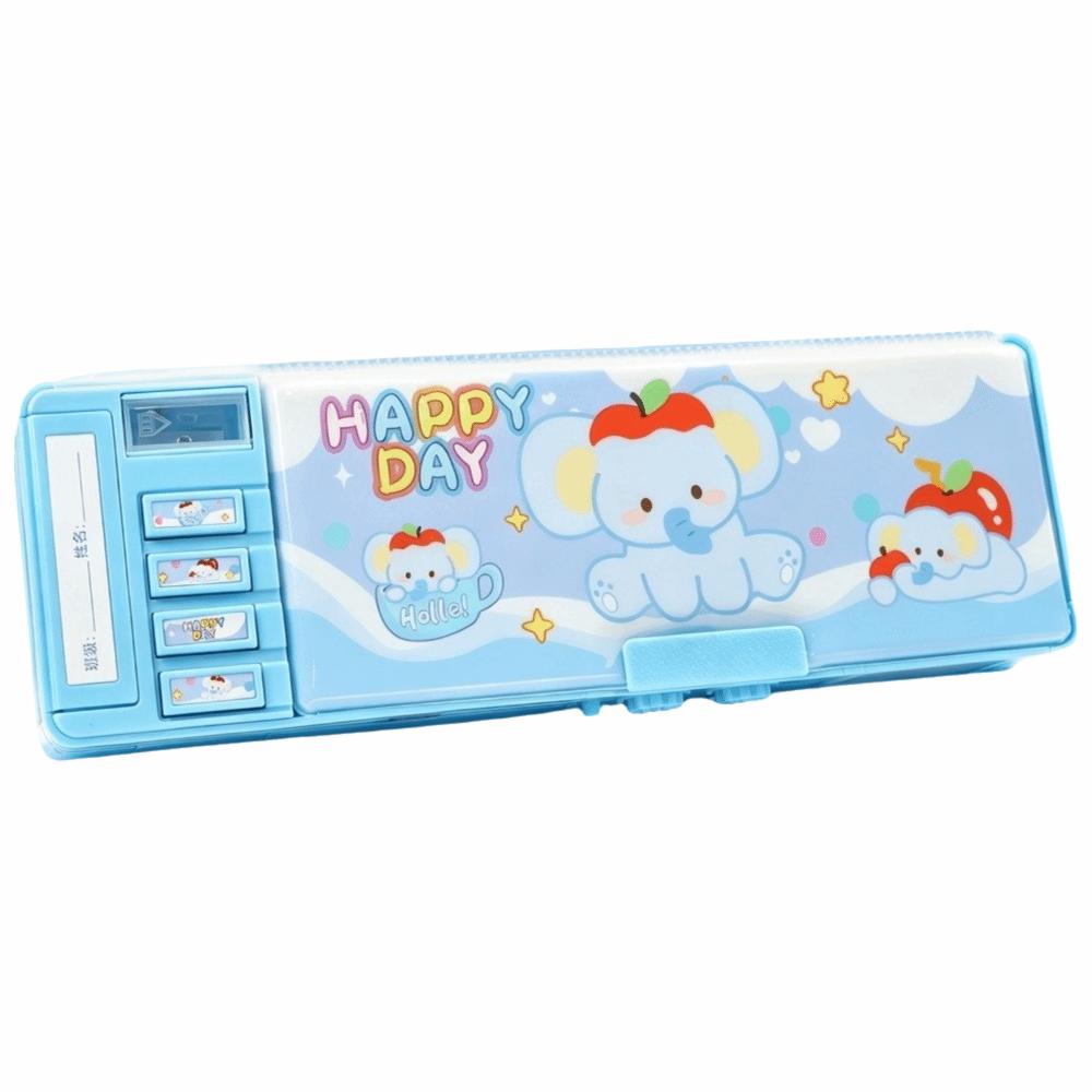 Large Capacity Pencil Case Password Lock Stationery Organizer Cartoon Stationery Box  Kids