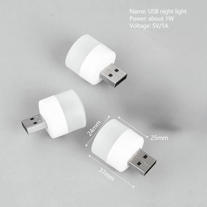 3PCS USB Портативный светодиодный мини-ночник Маленькая круглая лампа USB-светильник ночью Идеально подходит для спальни