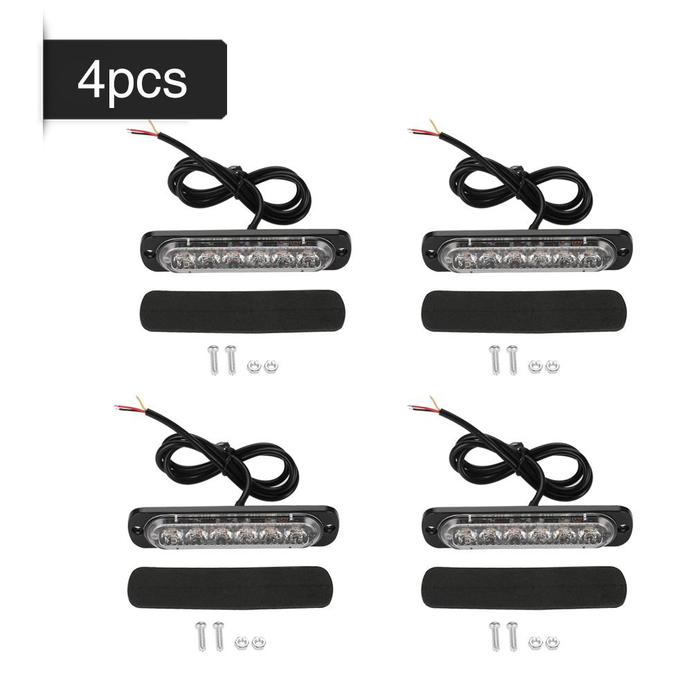 4 шт. 1224 В автомобильный 6 светодиодный мигающий стробоскоп аварийная сигнальная лампа решетка мигающий световой бар желтый