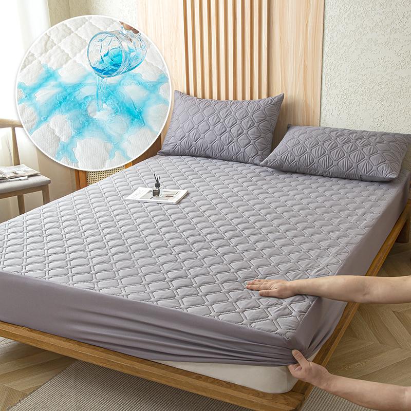 Waterproof Cotton Fitted Bed Sheet Anti-mite Mattress Protector Soft Breathable Mattress Cover Queen Fitted Sheet 140/160*200cm