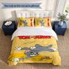Tom and Jerry 3‑Piece Bedding Set Soft Microfiber Duvet Cover Pillowcases Comfortable Bed Linen for Bedroom Decoration