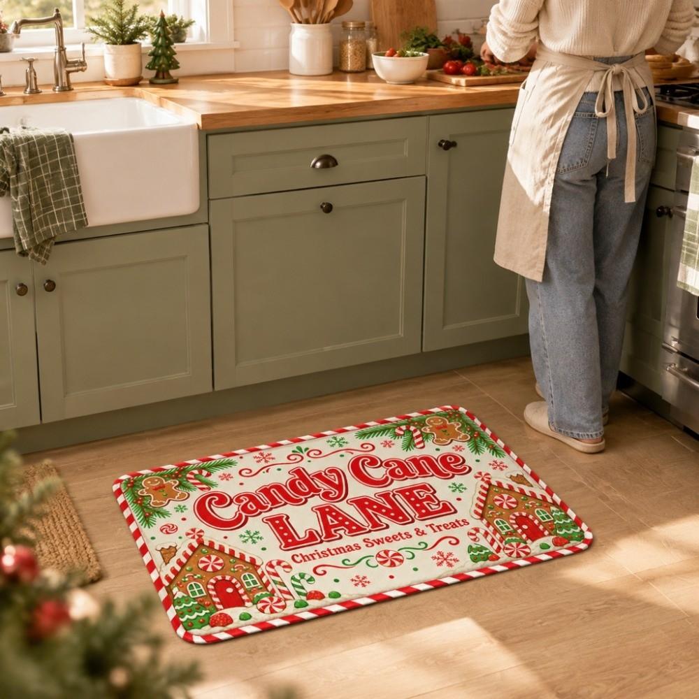 Soft Christmas Printed Door Pads Anti Slip Decorative Floor Mat  Outdoor Decor