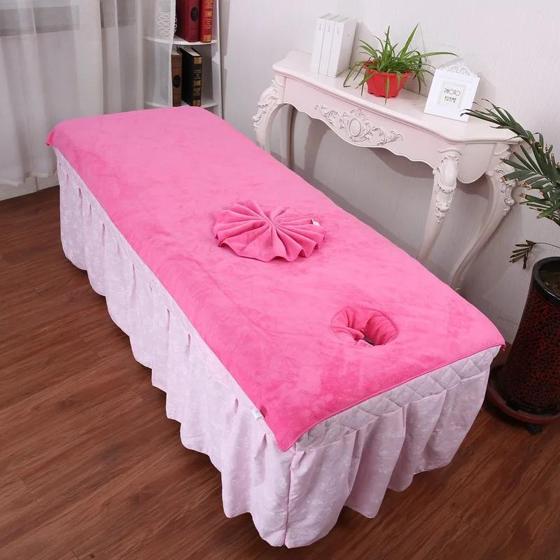 Thickened Beauty Bedsheet Cosmetic Salon Sheets Massage Treatment Soft Sheets Spa SPA Bed Table Cover Sheets with Hole