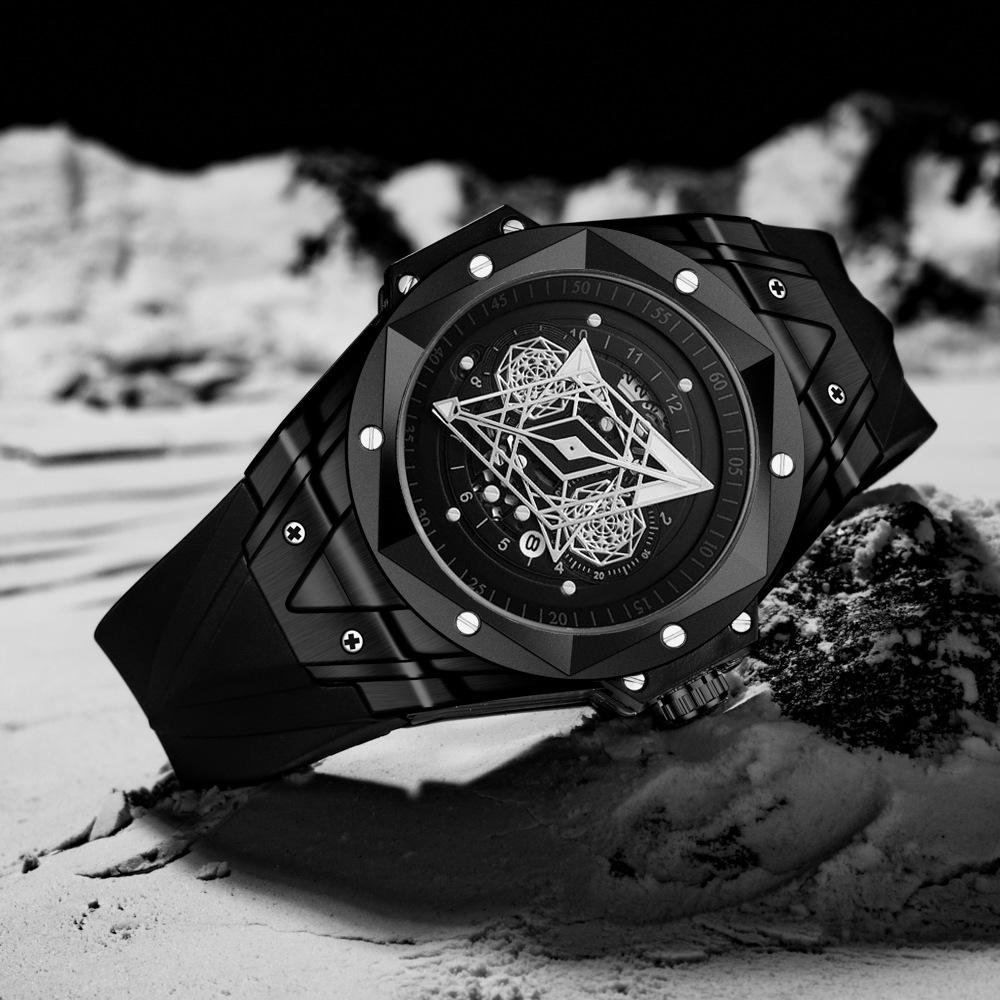 KIMSDUN Часы мужские топовые брендовые роскошные часы мужские модные трендовые татуировки водонепроницаемые силиконовые кварцевые настольные