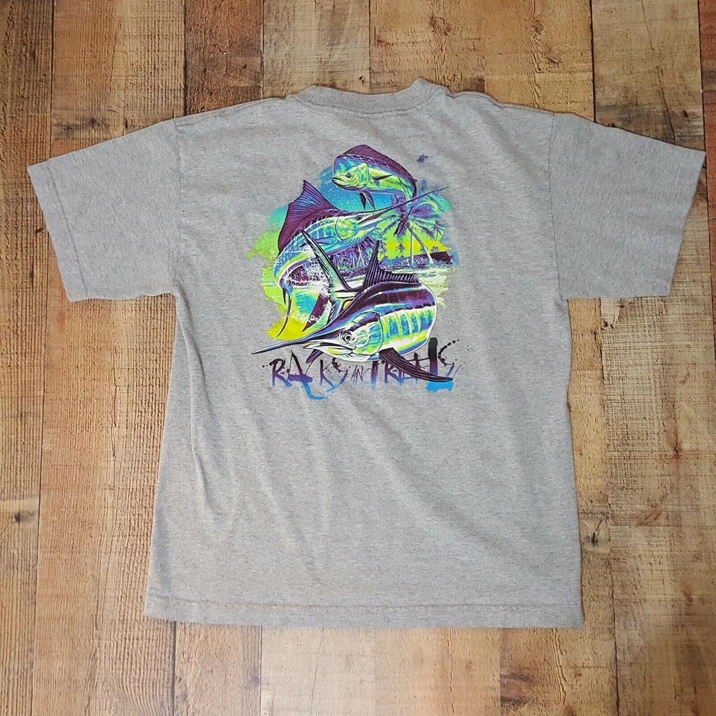 Racks and Reels Boys T-Shirt Size XL Gray DL18