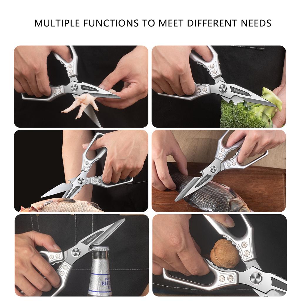 Heavy Duty Poultry Shears Safety Lock All Purpose Kitchen Scissors for Chicken Meat Cutting Turkey Fish Vegetables5