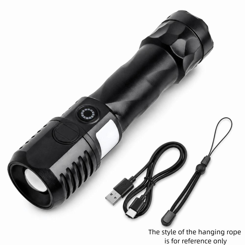 ABS Rechargeable Flashlight Zoomable Beam Zoomable Flashlight New LED Flashlight Outdoor Lighting