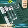 Portable 10-Piece Nail Clipper and Manicure Set with Ear Pick