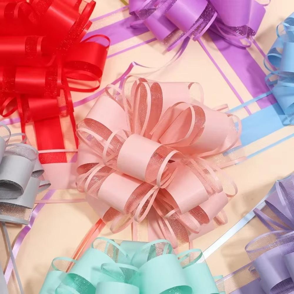 5Pcs DIY Wedding Car Ribbon Gift Wrap Pull Bows Knot  Birthday Party Supplies