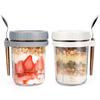 Glass Overnight Oats Jars 350ml Yogurt Jar Portable Sealed Jar  For Cereal Yogurt Milk Fruit Salad