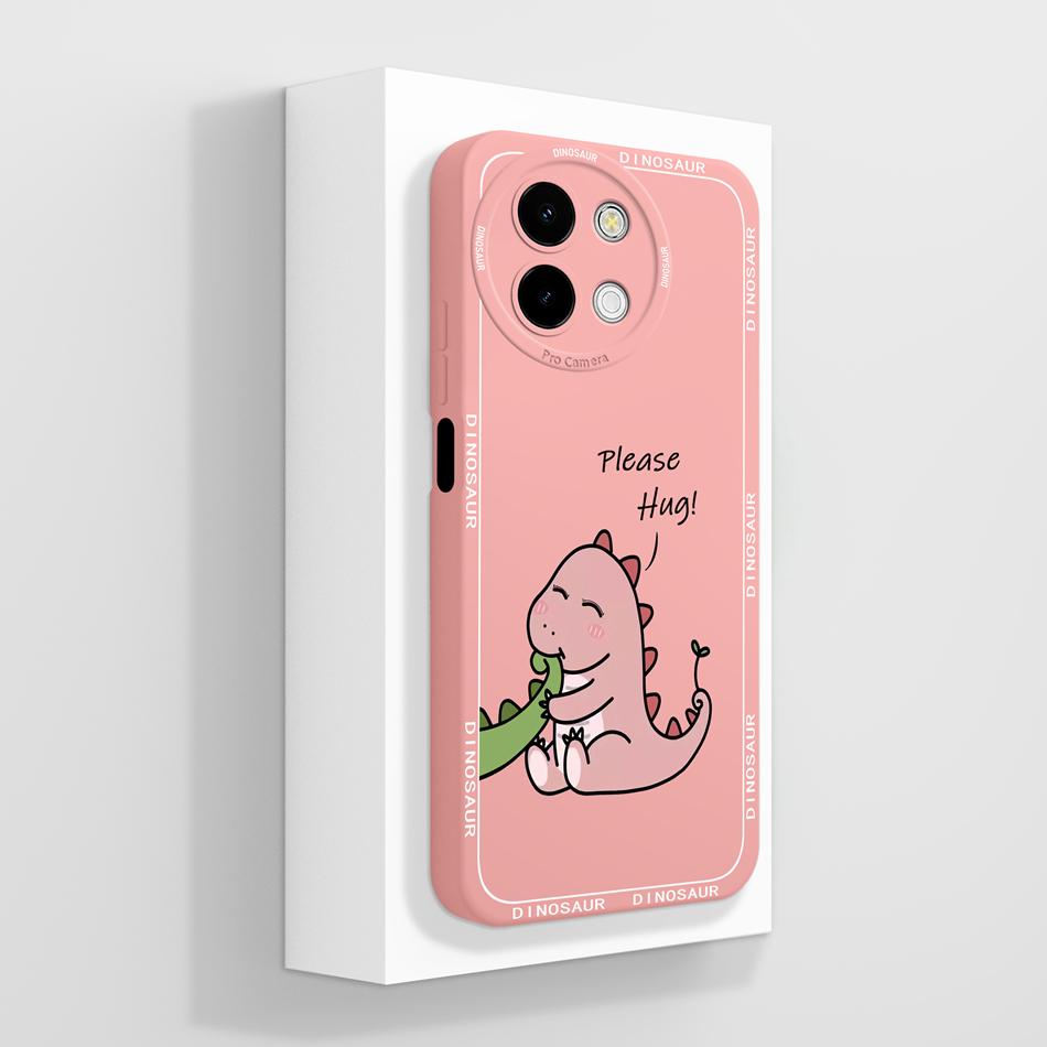 Case For Vivo Y38 Y58 T3X Y200i Y200T 5G Cute Panda Funda Soft Liquid Silicone Camera Protection Back Cover Shockproof Bumper