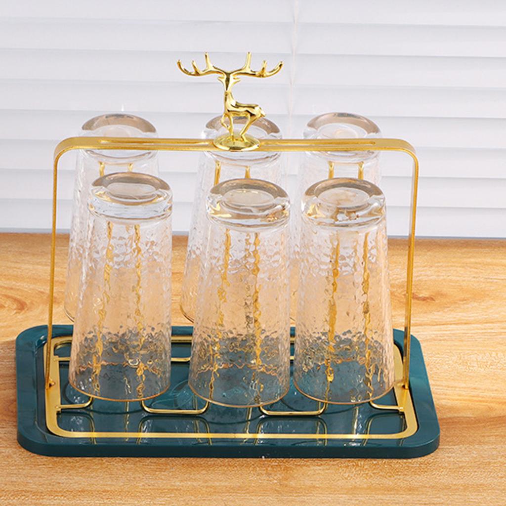 Модные Дизайны Стеклянный Держатель для Чашек с Дренажем Функциональный для Организации Дома, Кухни и Столовой