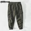 American Style Cargo Pants Male Spring/Autumn Pure Cotton Men's Casual Pants Multi-pockets Solid Color Taper Long Pants Fashion Men Clothing