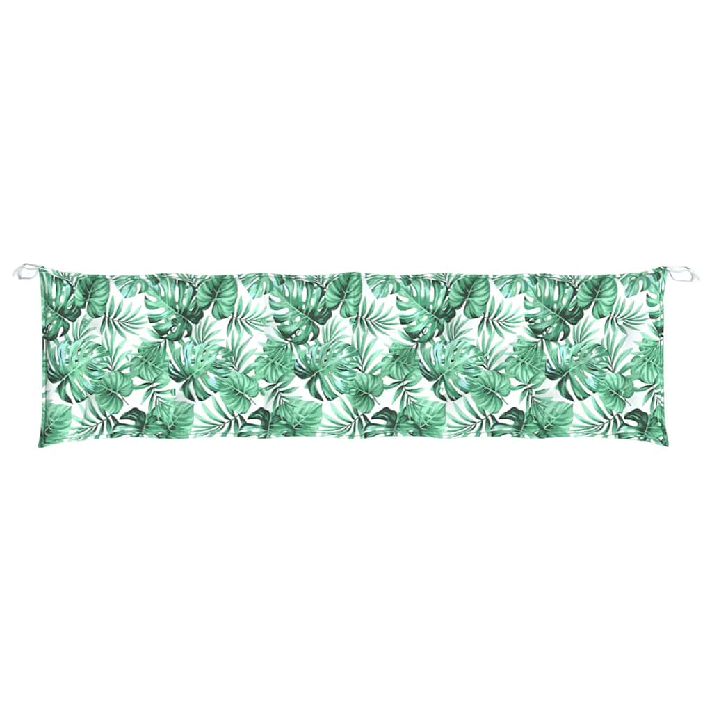Garden Bench Cushion with Leaf Pattern 180 x 50 x 7 cm Oxford Fabric
