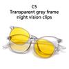 2 In 1 Magnetic Sunglasses Soft Transparent Color Frame Clear Lens Sun Glasses Classic Vintage Sunshades