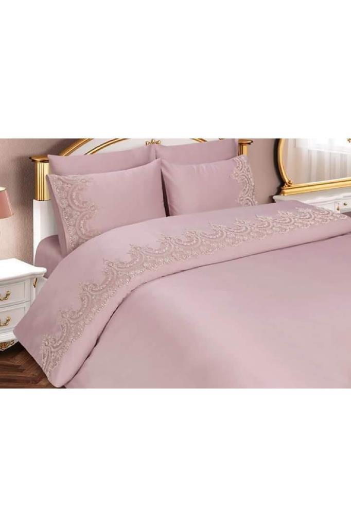 Комплект пододеяльников из французского гипюра «Султаны» - Пудра