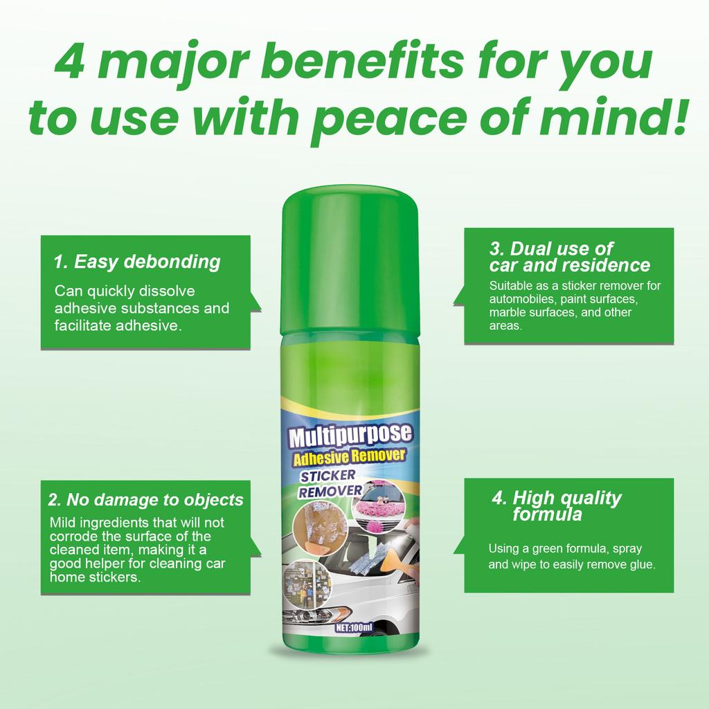 Homonth Glue Remover Multi-purpose Glue Remover Self-adhesive Double-sided Adhesive Remover Glue Washing Glue Without Leaving Traces Cleaner 100ML