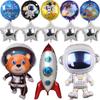 CUCU Rocket Astros Balloon Birthday Astronaut Spaceship Foil Balloons Cartoon Sci-Fi Space Anime Theme