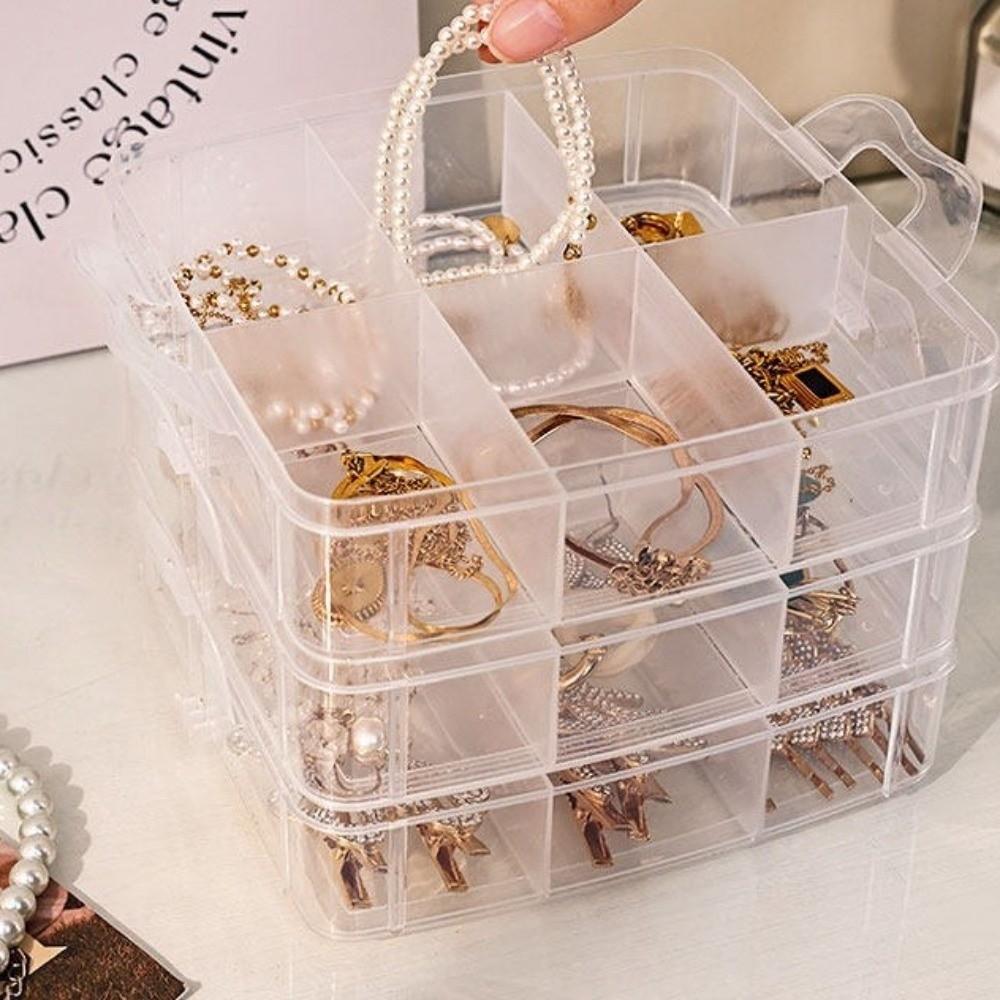Large Capacity Toy Car Display Shelf Transparent Design Necklace Organizer Case Bead Organizer