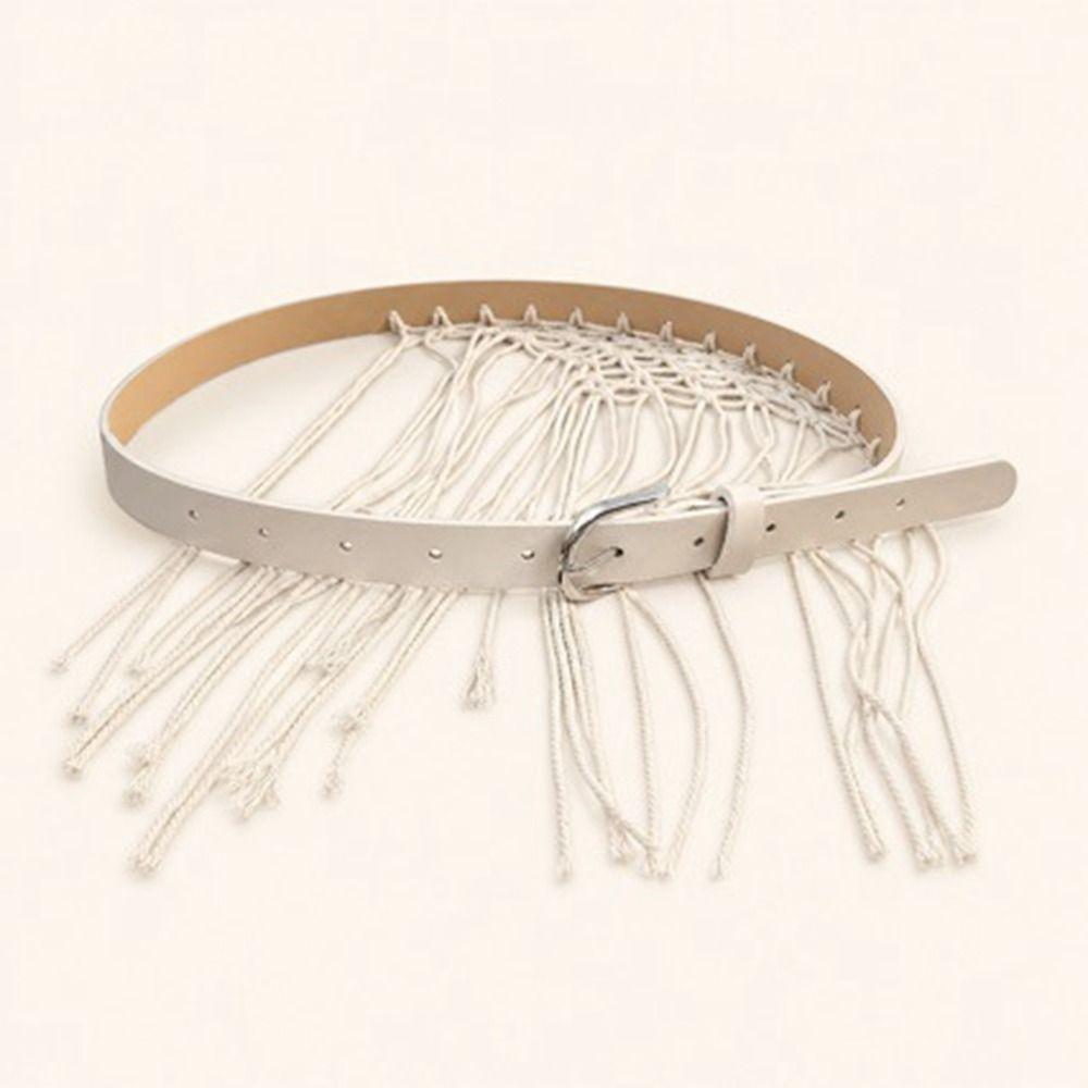 Boho Bohemian Style Belts Retro Woven Tassel Waistband Vintage Tassel Weave Belts  Women