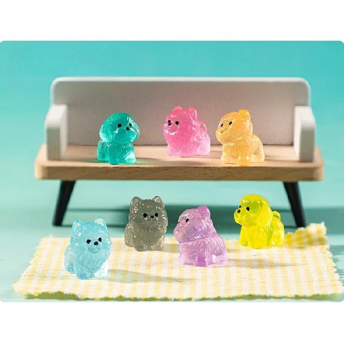 24/48pcs Mini Luminous Figures Puppy Miniature Decor Glow At Night Dog Dolls DIY Fairy Garden Landscape Ornament Accessories