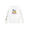 Puma Printed Crew Neck Long Sleeve T-Shirt Unisex Tops White 631504-02
