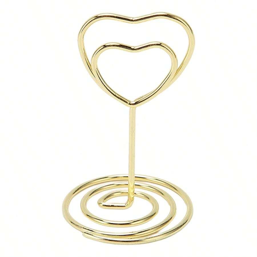 10-50pcs Mini Place Card Holder Table Number Holders Table Card Holders Wedding Heart Shaped Table Sign Picture Photo Holder