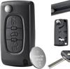 3 Buttons Key Shell for Peugeot 107 207 307 308 407 3008 / Citroen C3 C4 PICASSO BERLINGO JUMPY 0536 VA2