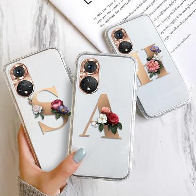 Силиконовый чехол для телефона Honor 50 Lite 60 10i 8X 9X 8A 9A 10 Lite 20, чехол для Huawei P30 Pro P40 Lite P20 P Smart 2021 Nova 5T Alphabet Flower Shell