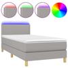 Maison Exclusive - Sommier à lattes de lit avec matelas et LED Gris clair 90x190cm