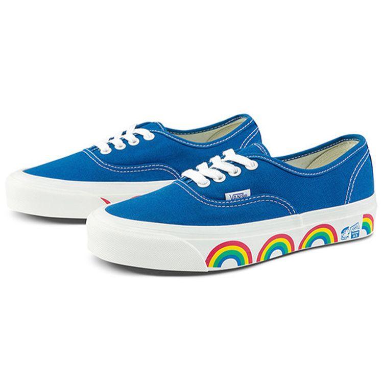 Vans Authentic 44 Dx Anaheim Lightweight Comfortable Low-Top Skate Shoes Unisex Sneaker Blue Rainbow VN0A54F241D