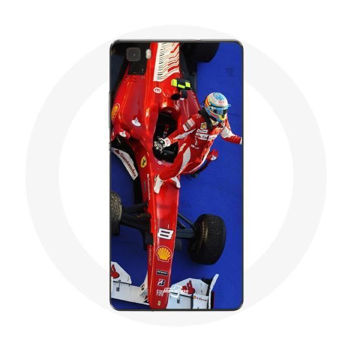Coque pour Huawei P8 Lite Formule 1 Fernando Alonso Pilote automobile F1 Rouge