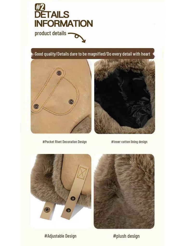 Retro Leather Lei Feng Winter Aviator Hat - Unisex Warm Fleece-Lined Ski & Cycling Ear Protection