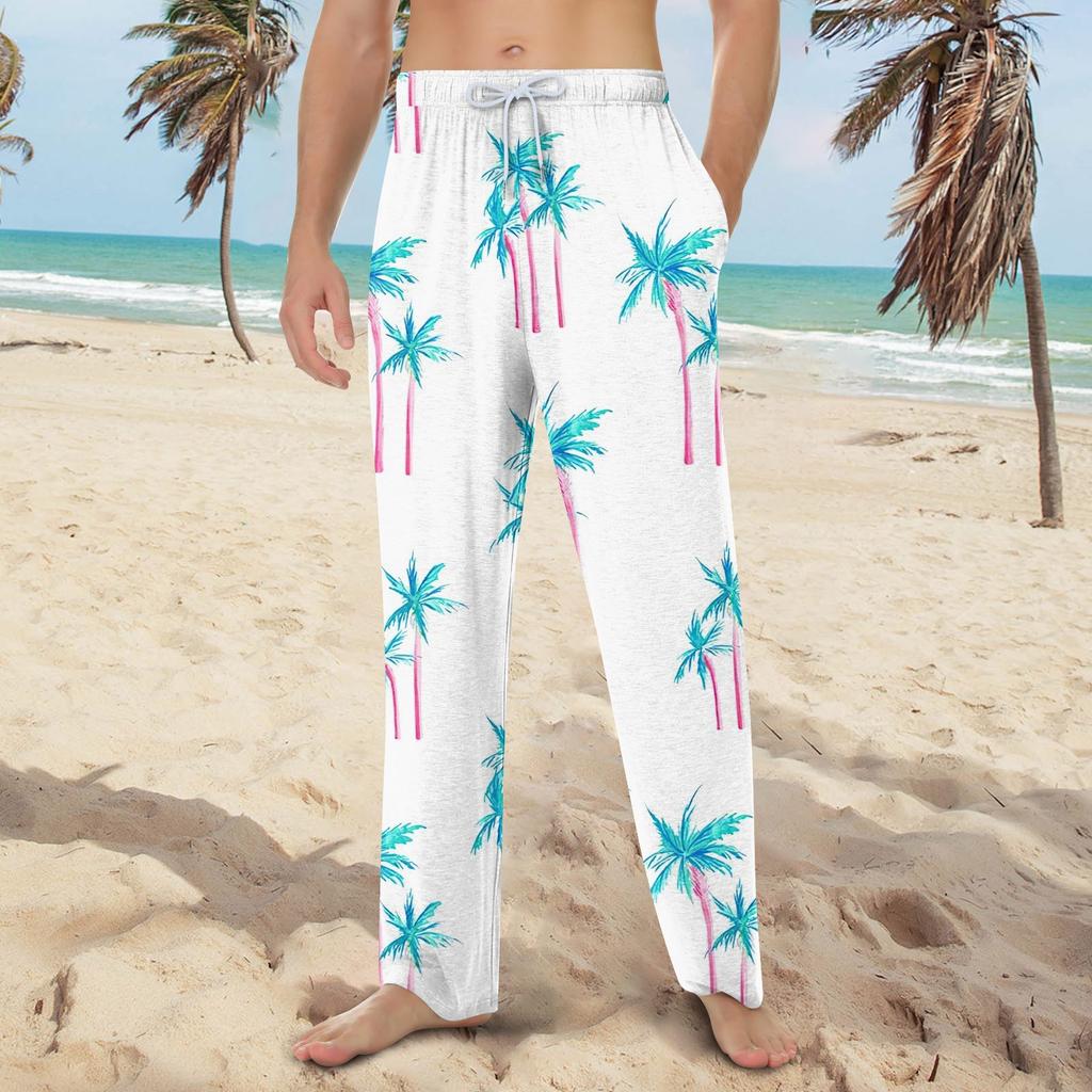 Мужские домашние мягкие пижамные штаны со шнурком и карманами, повседневные спортивные штаны