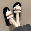 Новые женские пушистые тапочки осень и зима уличная мода повседневная обувь шлепанцы платформа универсальная женская обувь трендовая уличная одежда девушки