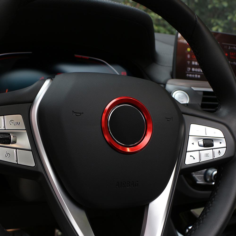 Aluminum Alloy Car Steering Wheel Logo Circle Cover Trim for BMW 1 2 3 5 Series 2011-2023 Interior Accessories