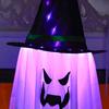 Halloween Light-up Ghost Decoration Spooky LED Witch Hat Ghost Lamp Indoor Outdoor Garden Porch Yard