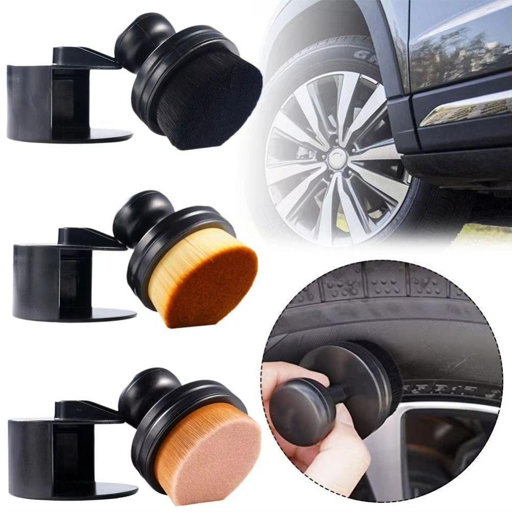 High-Density Car Tire Brush with Stand Tire Shine Brush for Tire Polish Wax Care