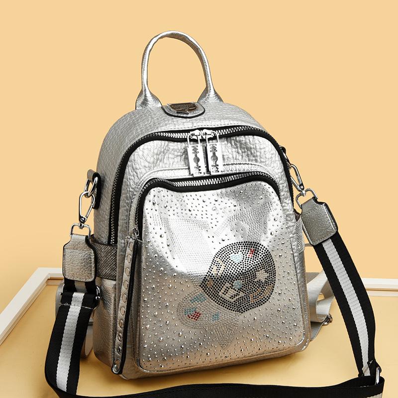 Women's New Style Fashionable Versatile Personalized High-end and Fashionable Large Capacity Dual-purpose Backpack
