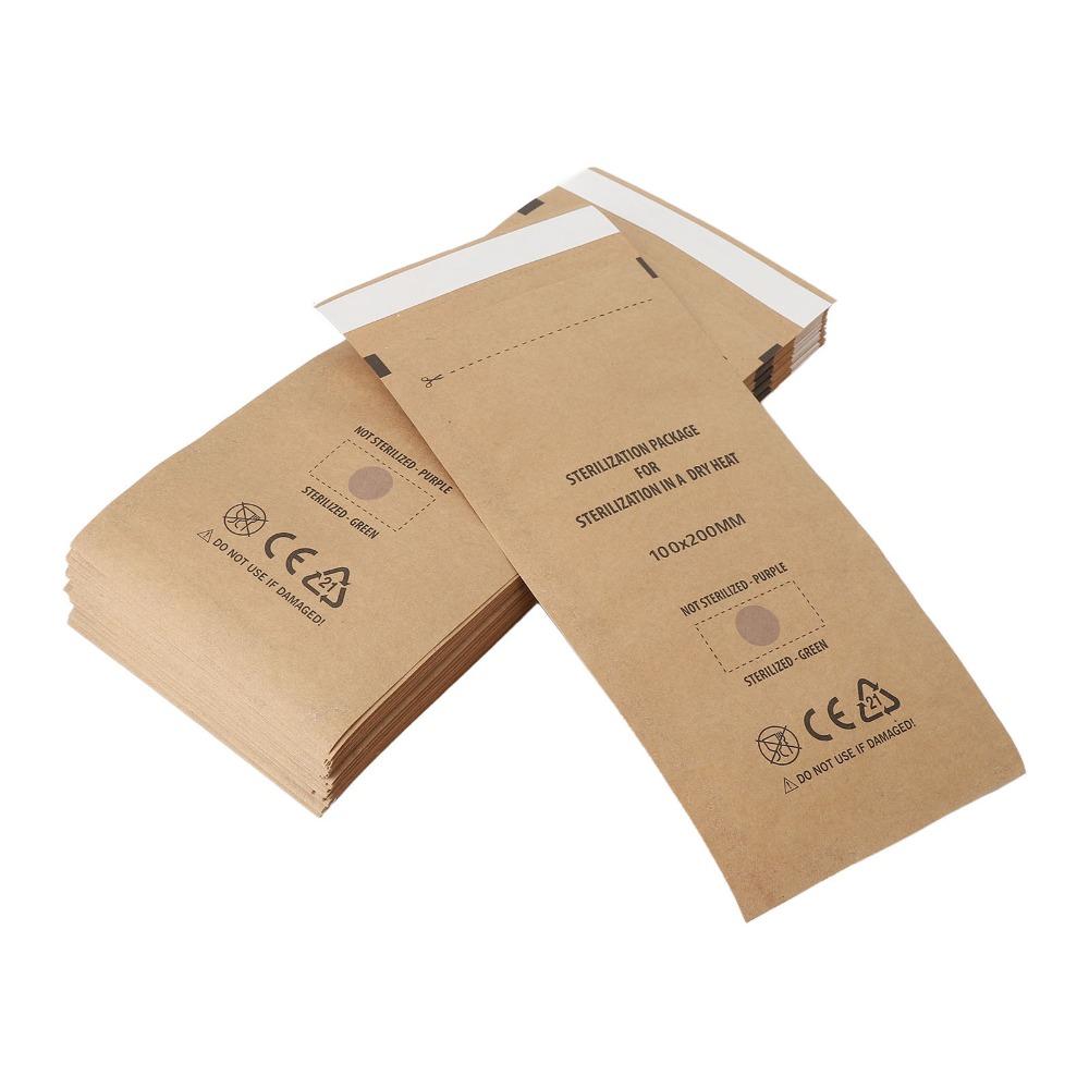 100PCS Kraft Paper Sterilization Pouches Disposable Cleansing Bag Nail Art Storage Pouch  Nail Shops